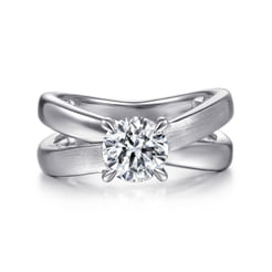 Ursa - 14K White Gold Split Shank Round Diamond Engagement Ring