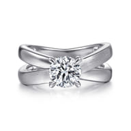 Ursa - 14K White Gold Split Shank Round Diamond Engagement Ring