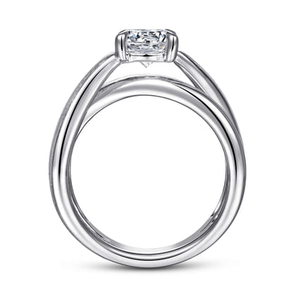 Ursa - 14K White Gold Split Shank Round Diamond Engagement Ring