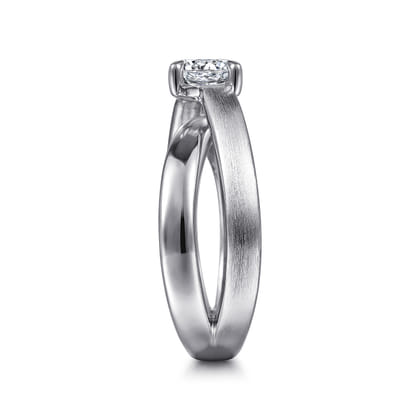 Ursa - 14K White Gold Split Shank Round Diamond Engagement Ring