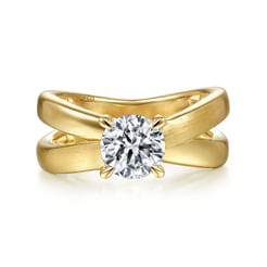 Ursa - 14K Yellow Gold Split Shank Round Diamond Engagement Ring