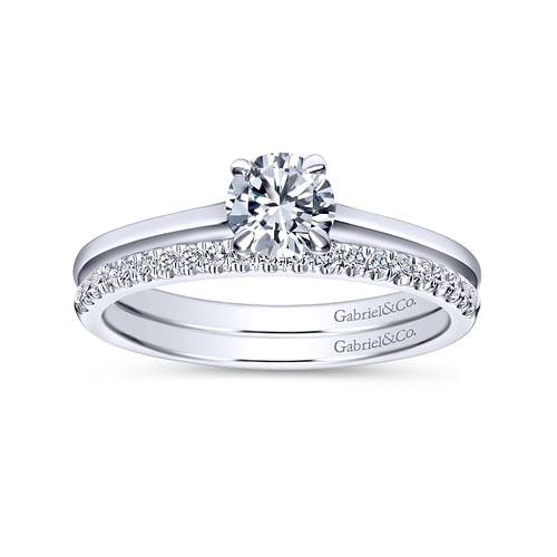 Valerie - 14K White Gold Round Diamond Engagement Ring - Shot 4