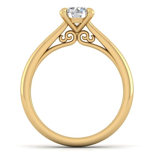 Valerie - 14K Yellow Gold Round Diamond Engagement Ring - Shot 2