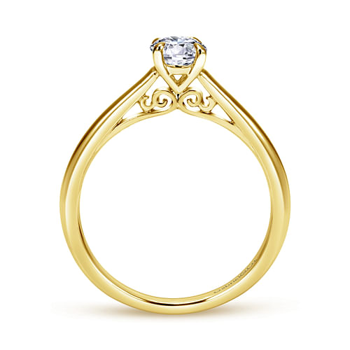 Valerie - 14K Yellow Gold Round Diamond Engagement Ring - Shot 2