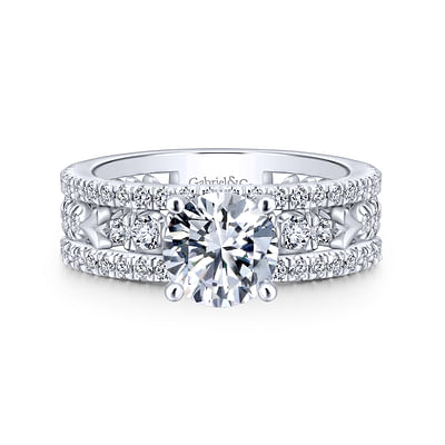 Vanity - 14K White Gold Round Diamond Engagement Ring