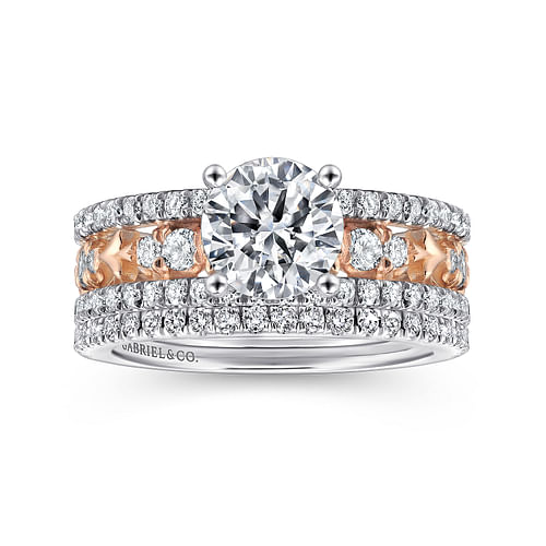 Vanity - 14K White-Rose Gold Round Diamond Engagement Ring - 0.7 ct - Shot 4