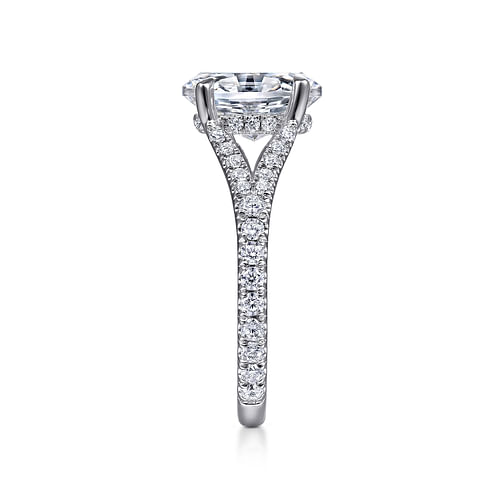 Vaughn - 14K White Gold Oval Diamond Engagement Ring - 0.6 ct - Shot 4