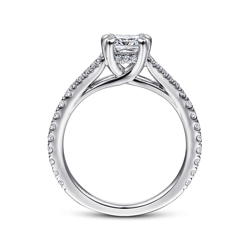 Vaughn - 14k White Gold Cushion Cut Diamond Engagement Ring - 0.39 ct - Shot 2