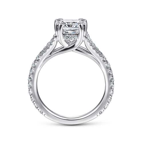 Vaughn - 14k White Gold Cushion Cut Diamond Engagement Ring - 0.6 ct - Shot 2