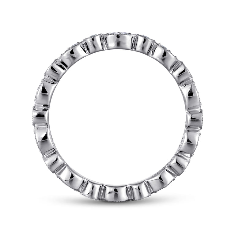 Eternity Band Wedding Ring in 14k White Gold with Round Natural Diamond at Gabriel & Co. - Shot 2