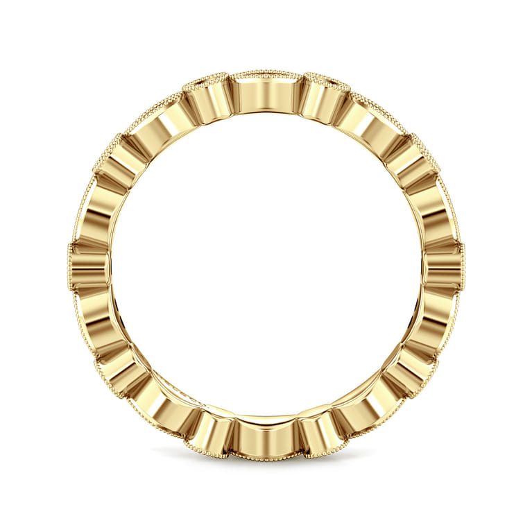 Eternity Band Wedding Ring in 14k Yellow Gold with Round Natural Diamond at Gabriel & Co. - Shot 2