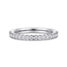 Straight Wedding Ring in 14k White Gold with Round Natural Diamond at Gabriel & Co.