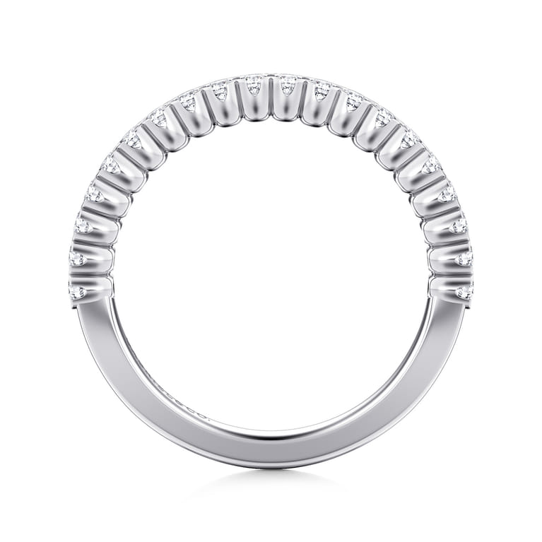 Straight Wedding Ring in 14k White Gold with Round Natural Diamond at Gabriel & Co. - Shot 2