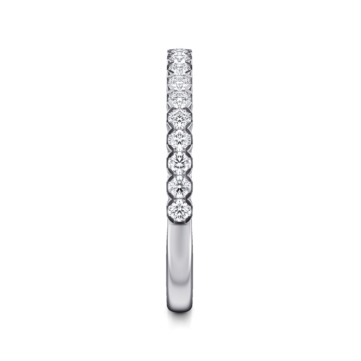 Straight Wedding Ring in 14k White Gold with Round Natural Diamond at Gabriel & Co. - Shot 4