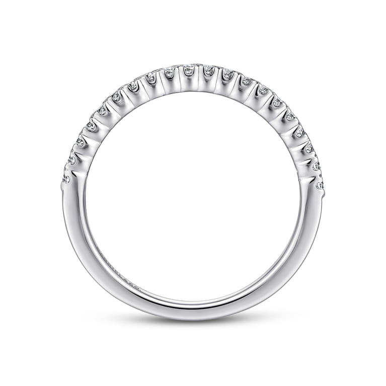 Straight Wedding Ring in 14k White Gold with Round Natural Diamond at Gabriel & Co. - Shot 2