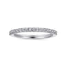 Straight Wedding Ring in 14k White Gold with Round Natural Diamond at Gabriel & Co.