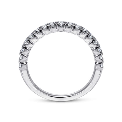 Vienne - 14K White Gold Prong Set Diamond Wedding Band