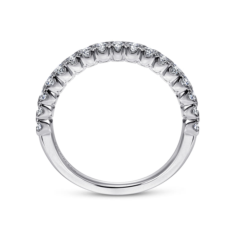Straight Wedding Ring in 14k White Gold with Round Natural Diamond at Gabriel & Co. - Shot 2