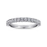 Straight Wedding Ring in 14k White Gold with Round Natural Diamond at Gabriel & Co.