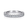 Straight Wedding Ring in 14k White Gold with Round Natural Diamond at Gabriel & Co.