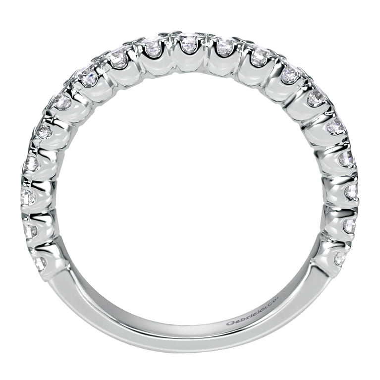 Straight Wedding Ring in 14k White Gold with Round Natural Diamond at Gabriel & Co. - Shot 2