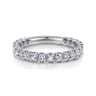 Straight Wedding Ring in 14k White Gold with Round Natural Diamond at Gabriel & Co.