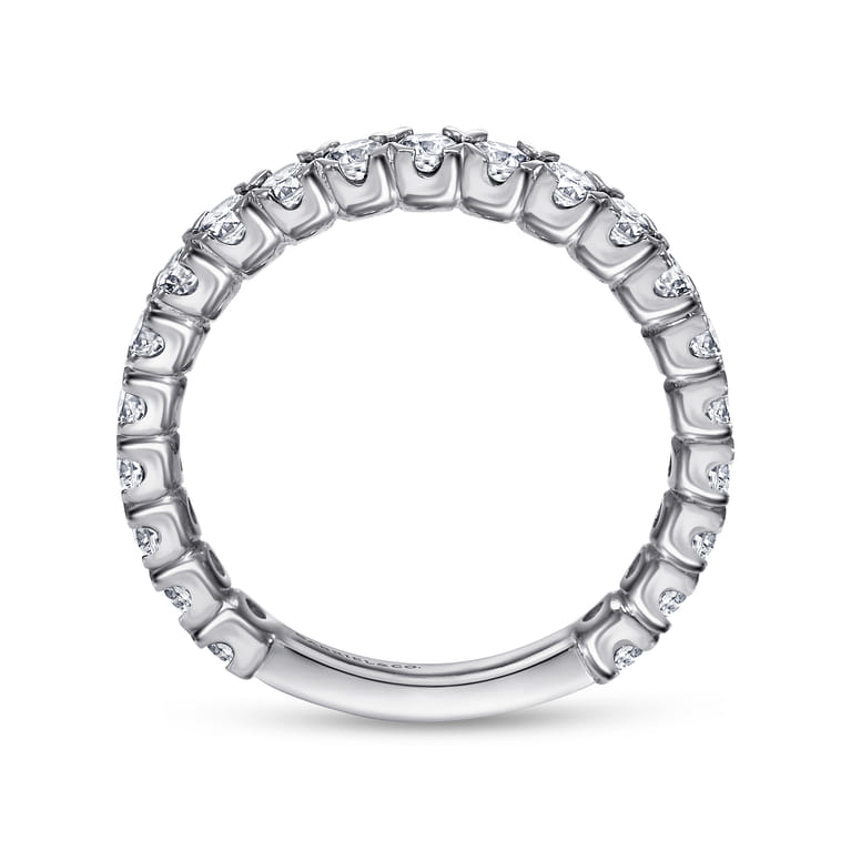 Straight Wedding Ring in 14k White Gold with Round Natural Diamond at Gabriel & Co. - Shot 2