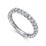 Straight Wedding Ring in 14k White Gold with Round Natural Diamond at Gabriel & Co.