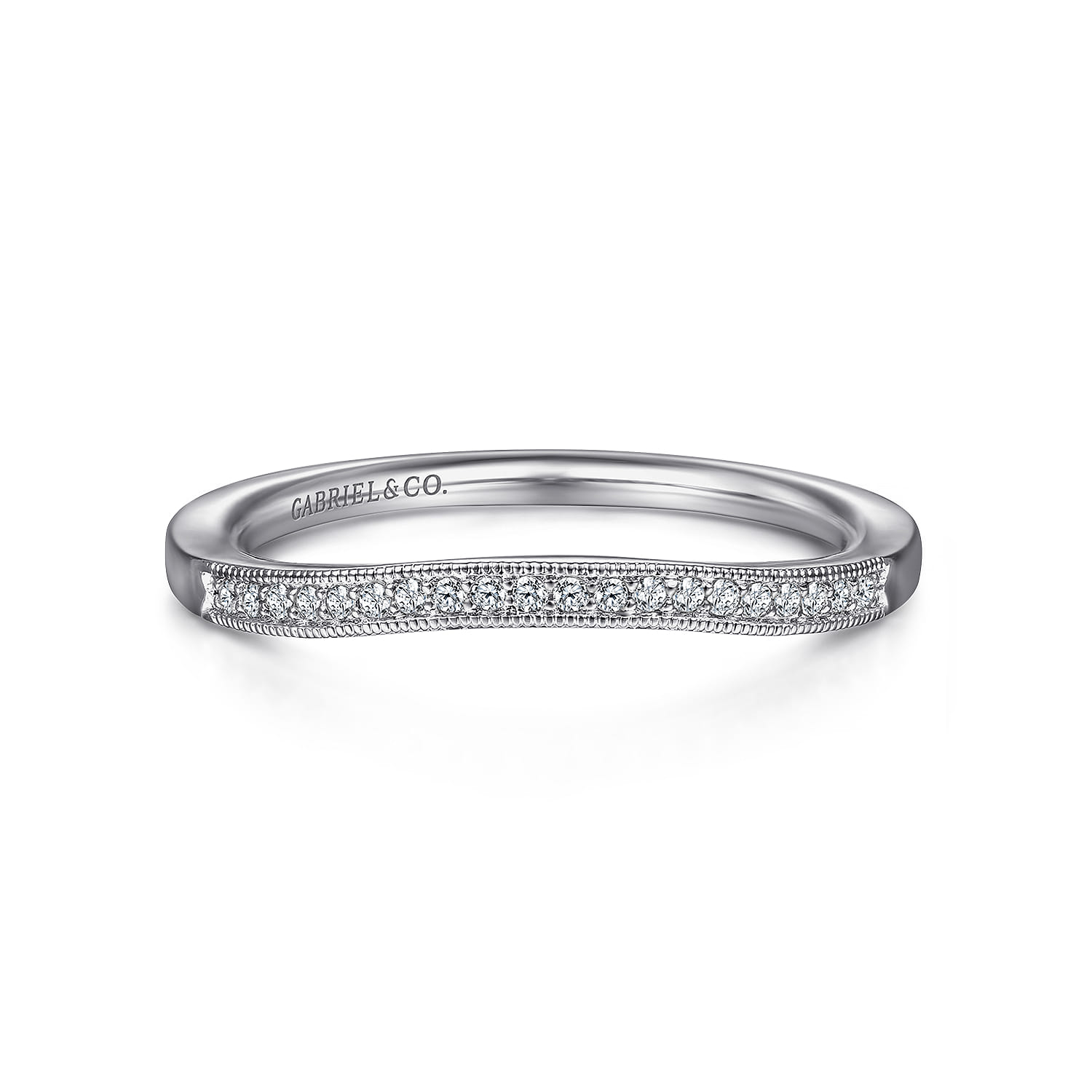 Vintage 14K White Gold Diamond Matching Wedding Band - 0.05 ct - Shot 1
