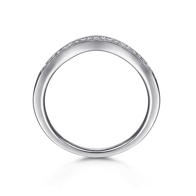 Vintage 14K White Gold Diamond Matching Wedding Band - 0.05 ct - Shot 2
