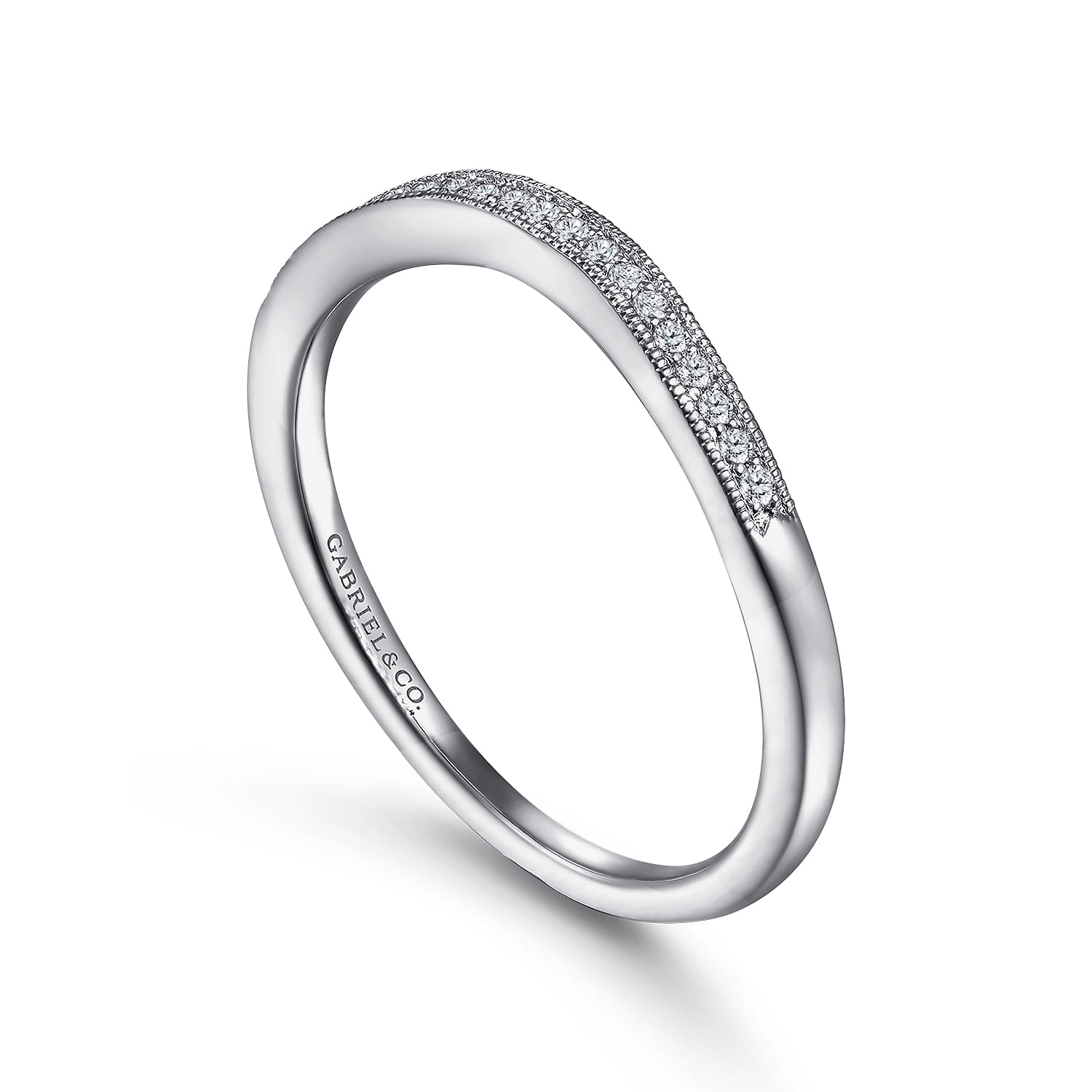 Vintage 14K White Gold Diamond Matching Wedding Band - 0.05 ct - Shot 3