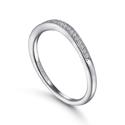 Vintage 14K White Gold Diamond Matching Wedding Band