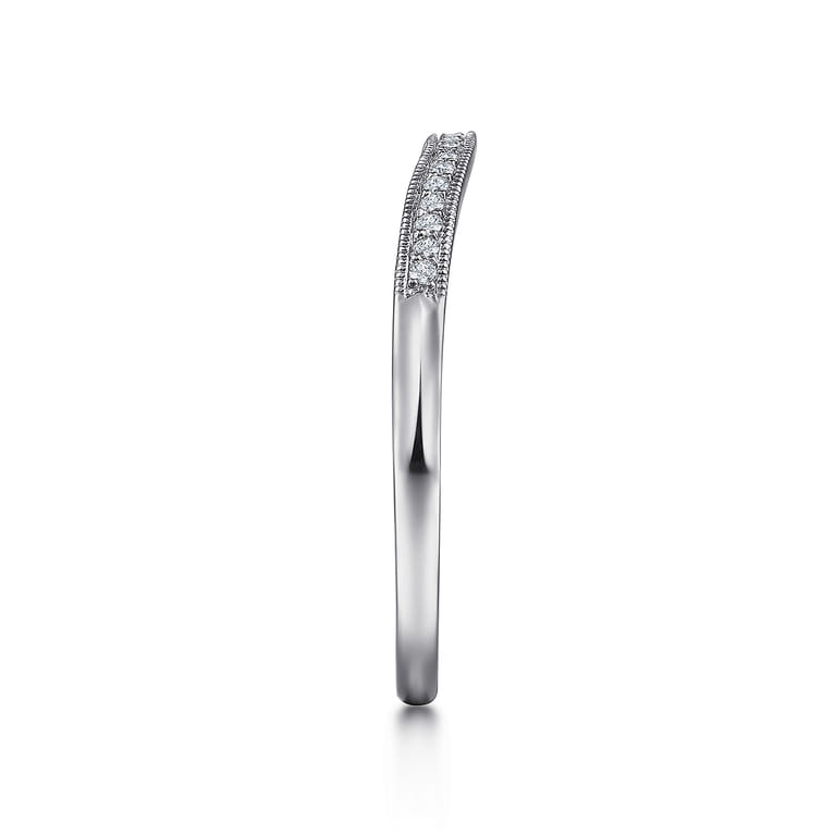 Vintage 14K White Gold Diamond Matching Wedding Band - 0.05 ct - Shot 4
