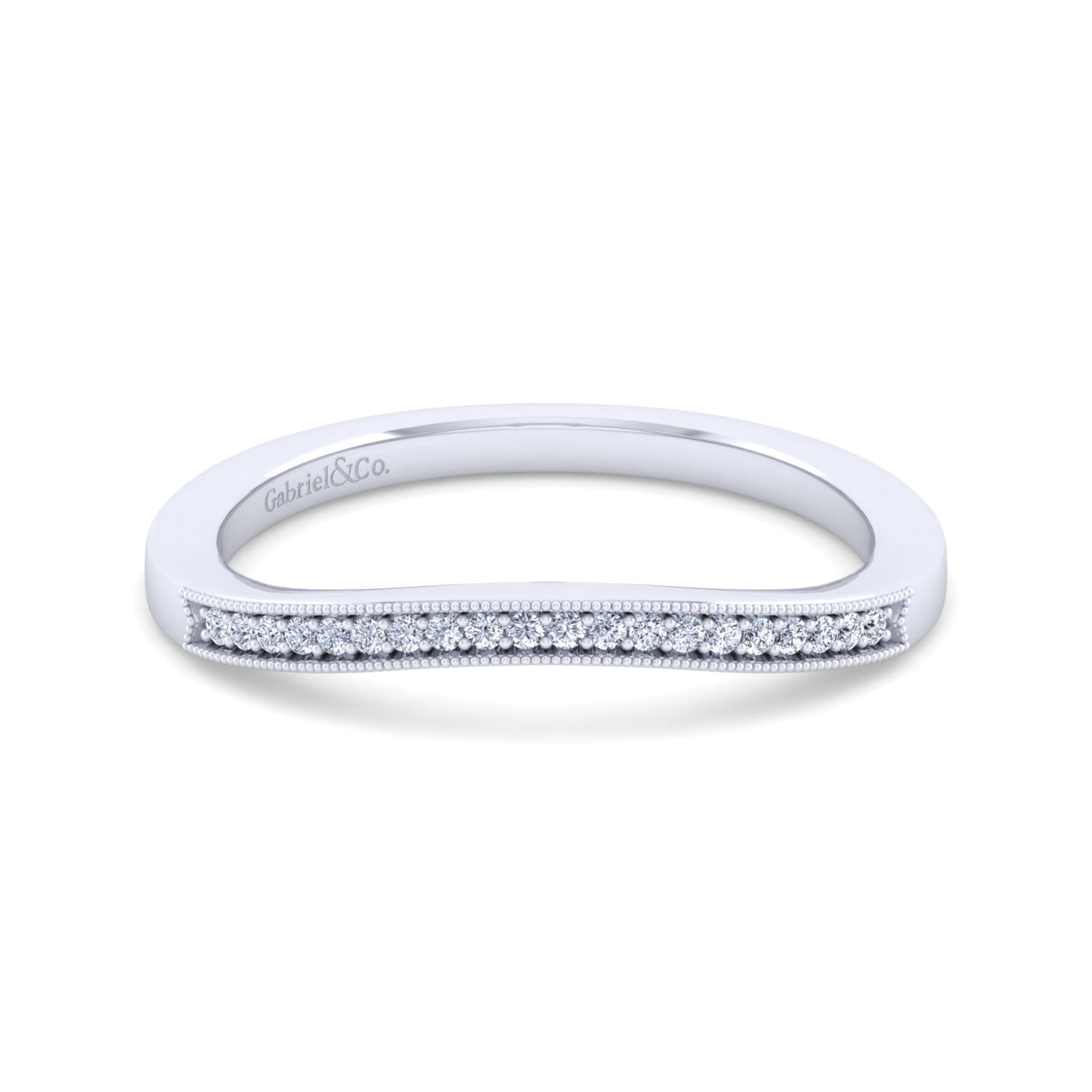 Vintage 14K White Gold Diamond Matching Wedding Band - 0.06 ct - Shot 1