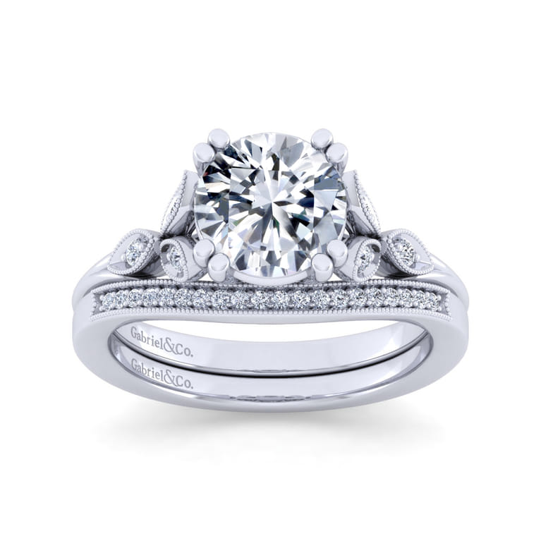 Vintage 14K White Gold Diamond Matching Wedding Band - 0.06 ct - Shot 4