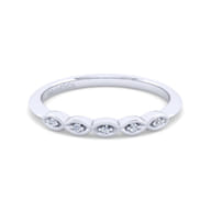 Vintage 14K White Gold Diamond Matching Wedding Band