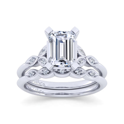 Vintage 14K White Gold Diamond Matching Wedding Band
