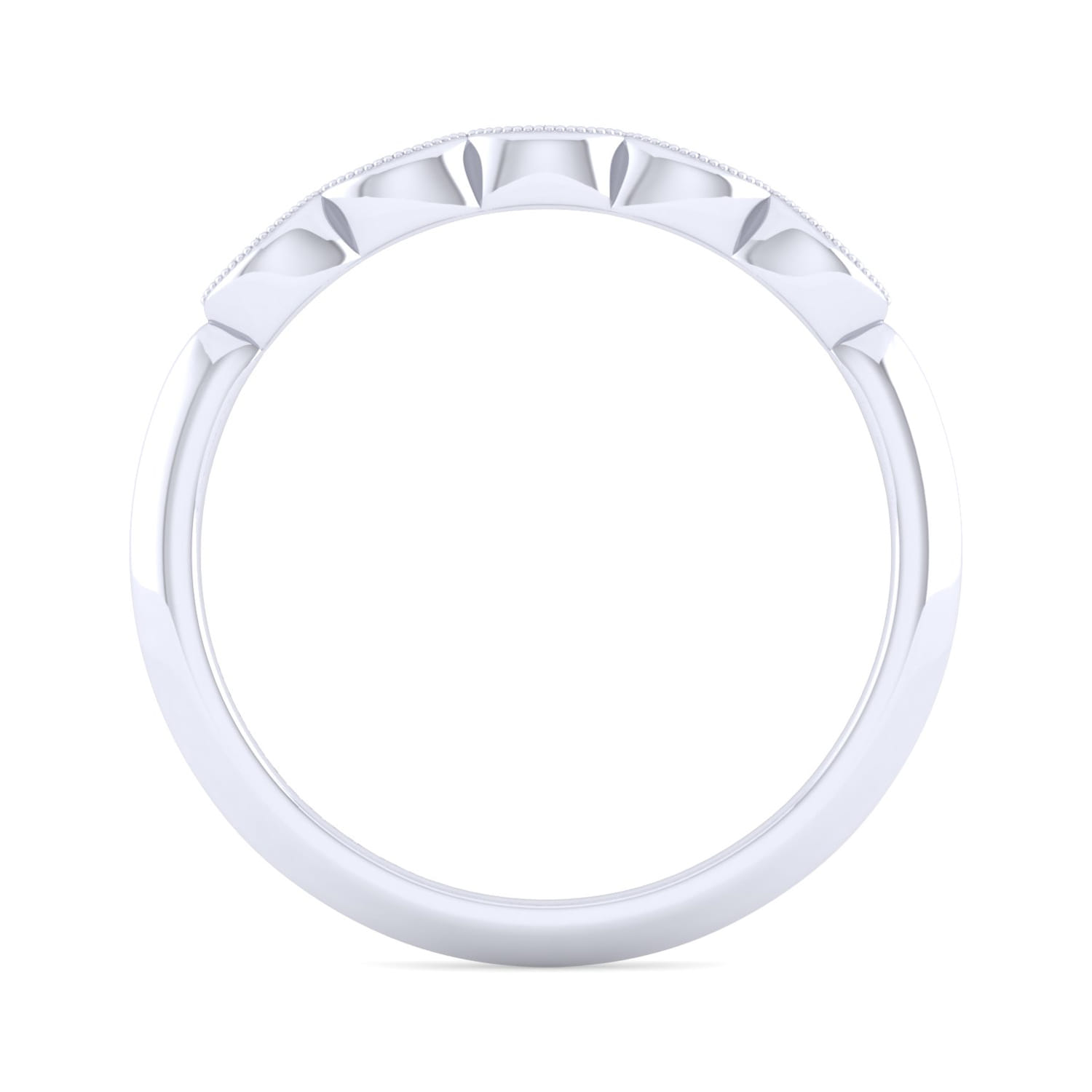 Vintage 14K White Gold Diamond Matching Wedding Band - 0.03 ct - Shot 2