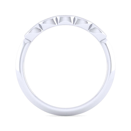 Vintage 14K White Gold Diamond Matching Wedding Band