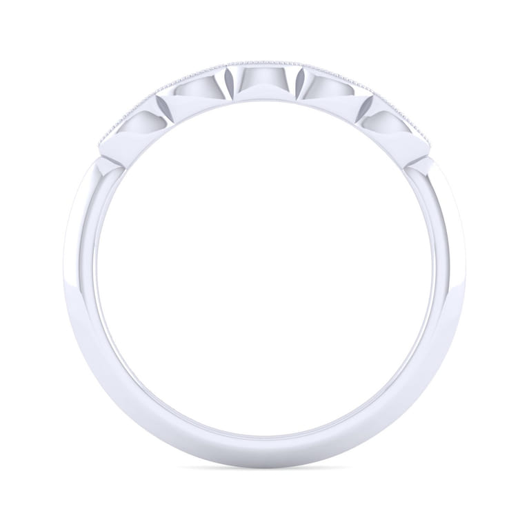 Vintage 14K White Gold Diamond Matching Wedding Band - 0.03 ct - Shot 2