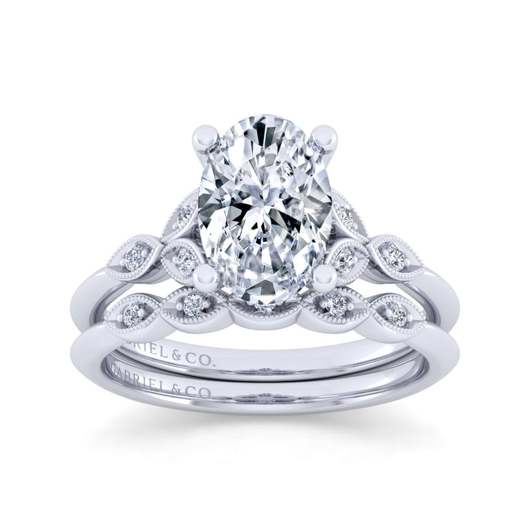 Vintage 14K White Gold Diamond Matching Wedding Band - 0.03 ct - Shot 4
