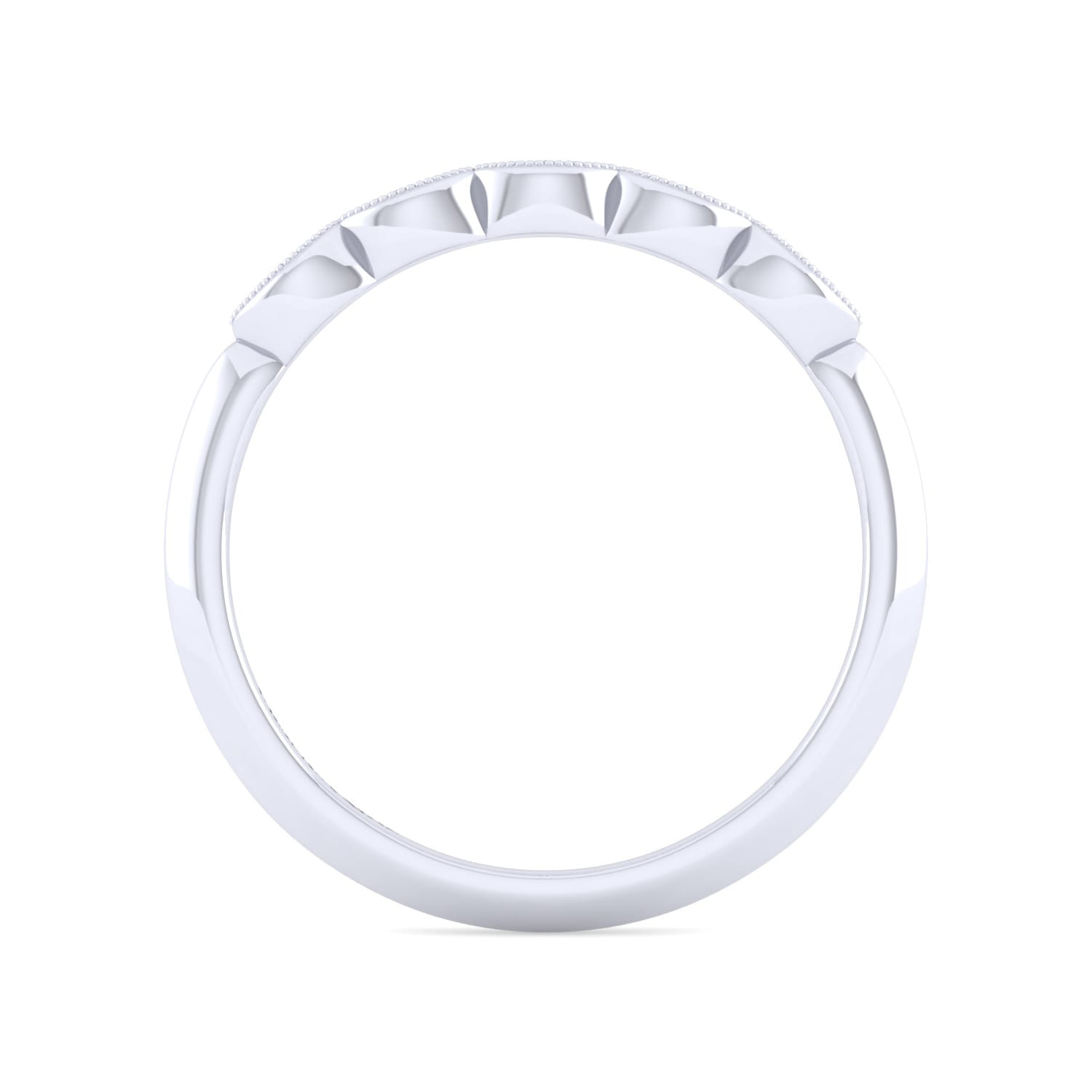 Vintage 14K White Gold Diamond Matching Wedding Band - 0.03 ct - Shot 2