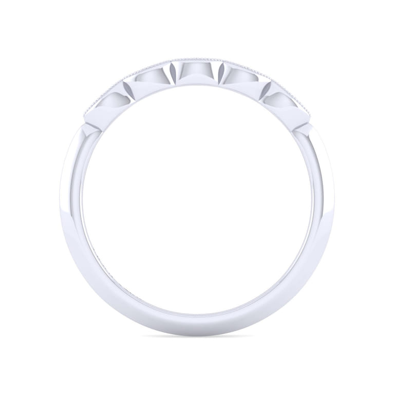 Vintage 14K White Gold Diamond Matching Wedding Band - 0.03 ct - Shot 2