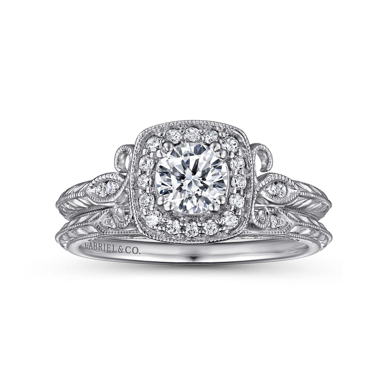 Vintage 14K White Gold Diamond Matching Wedding Band - 0.03 ct - Shot 4