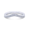 Vintage 14K White Gold Diamond Matching Wedding Band - 0.13 ct
