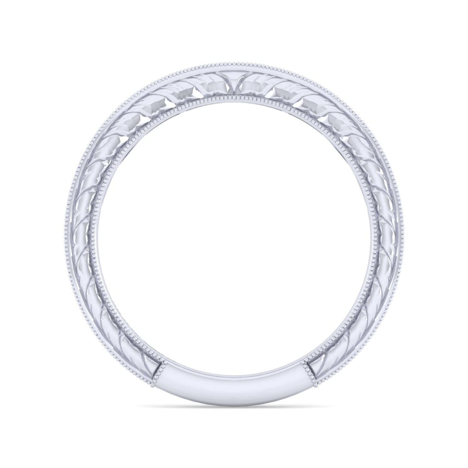 Vintage 14K White Gold Diamond Matching Wedding Band - 0.13 ct - Shot 2