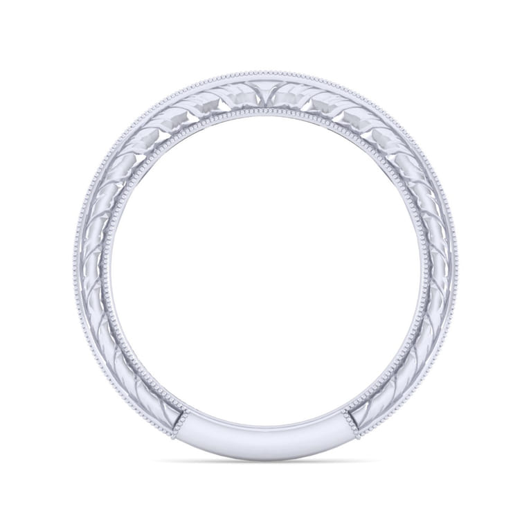 Vintage 14K White Gold Diamond Matching Wedding Band - 0.13 ct - Shot 2