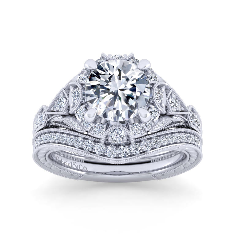 Vintage 14K White Gold Diamond Matching Wedding Band - 0.13 ct - Shot 4