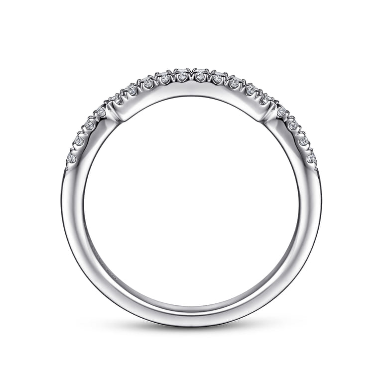 Vintage 14K White Gold Diamond Matching Wedding Band - 0.16 ct - Shot 2