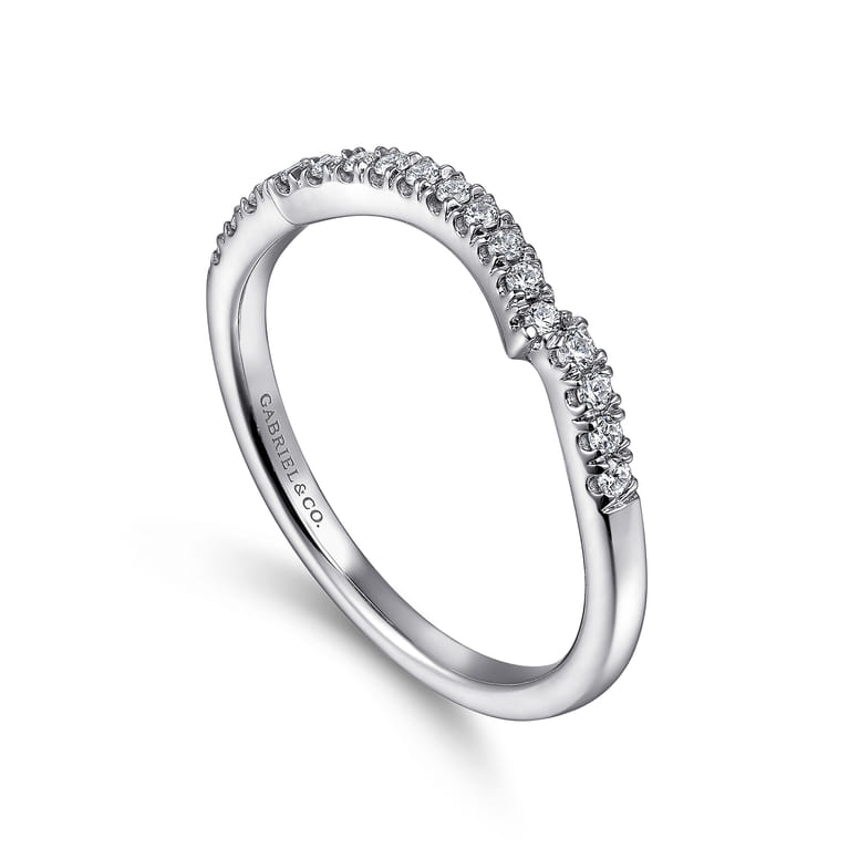 Vintage 14K White Gold Diamond Matching Wedding Band - 0.16 ct - Shot 3